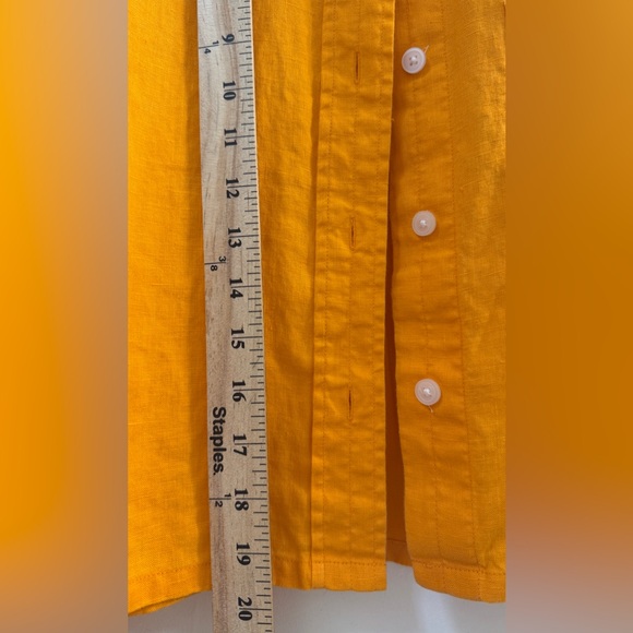 Everlane 100% Linen The Way-Short Shirt Marigold Cropped Boxy M - Picture 7 of 10